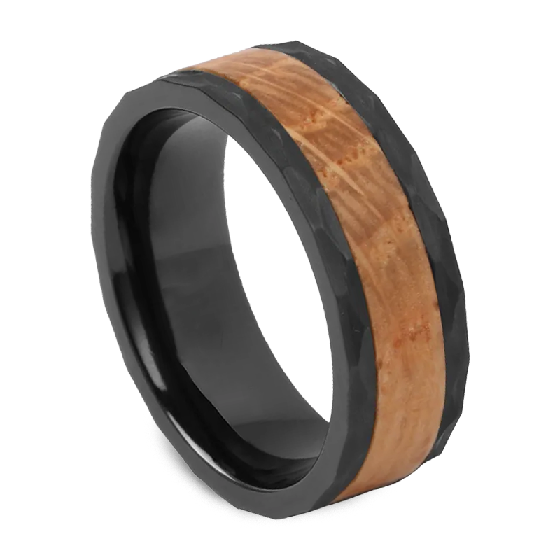Men's Tungsten Wedding Ring with 8mm Flat Grooved Band | Bonzerbands