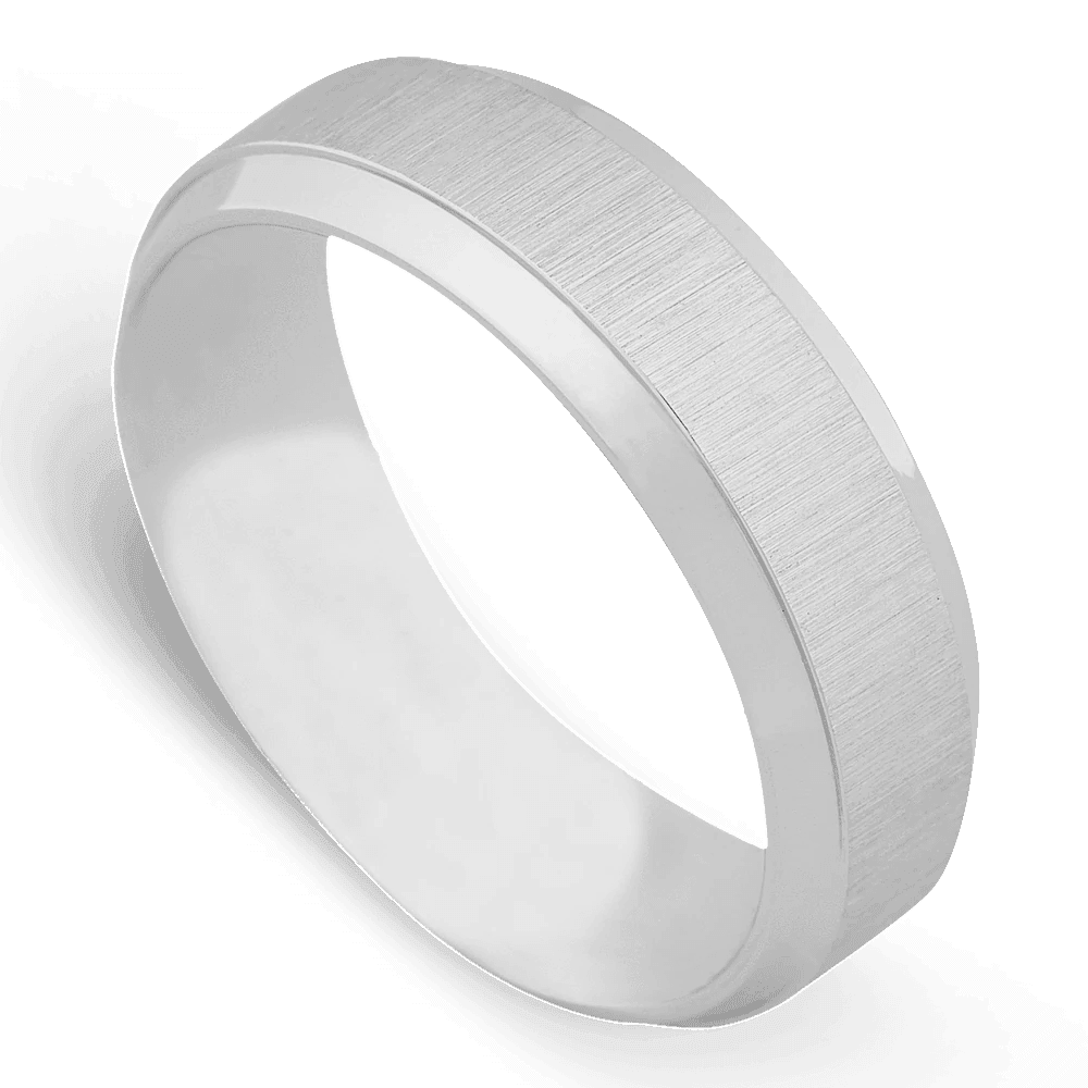 Men's Cobalt Chrome Wedding Ring with 7mm Brushed Finish Band | Bonzerbands