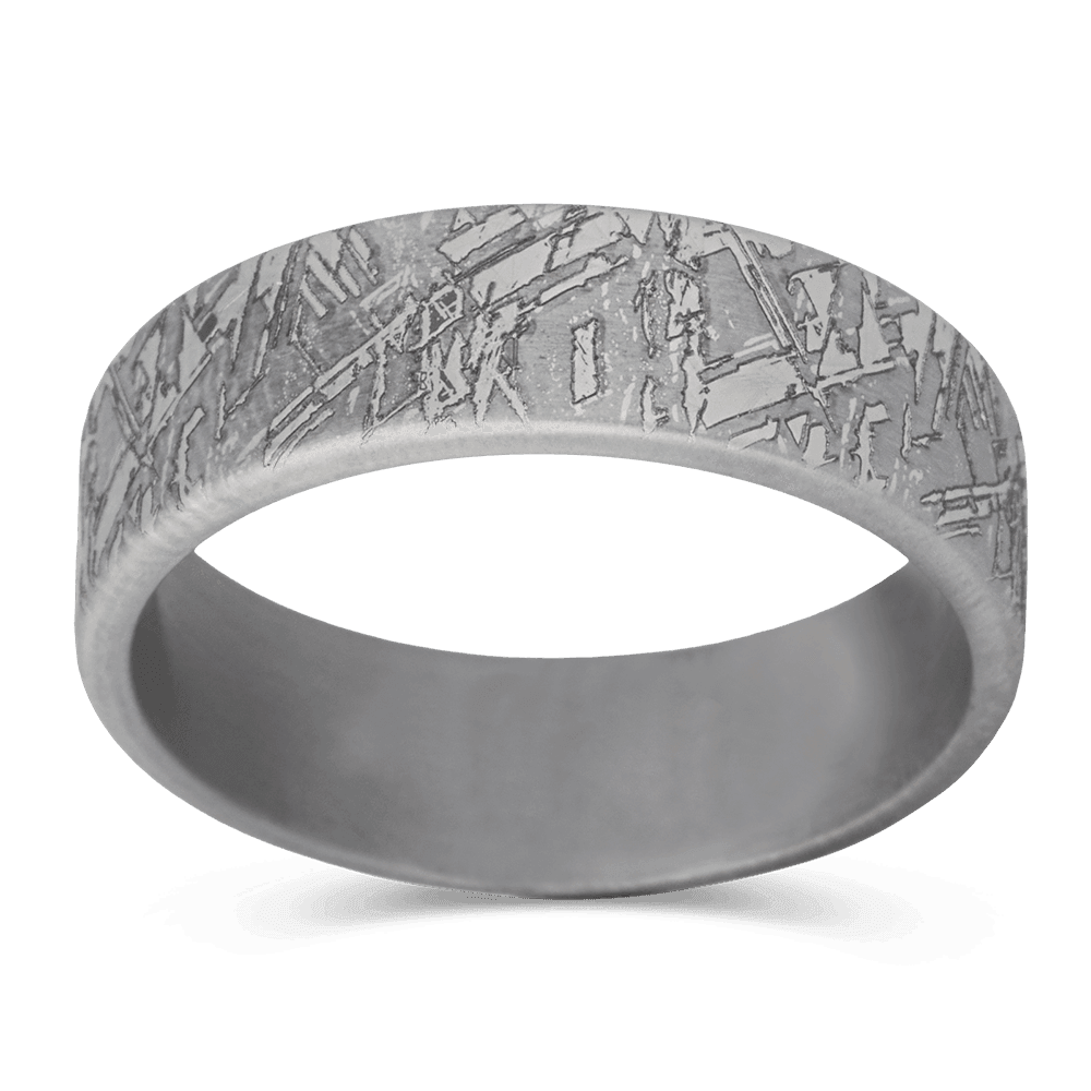 Men's Tantalum Wedding Ring with 7mm Meteorite Band | Bonzerbands