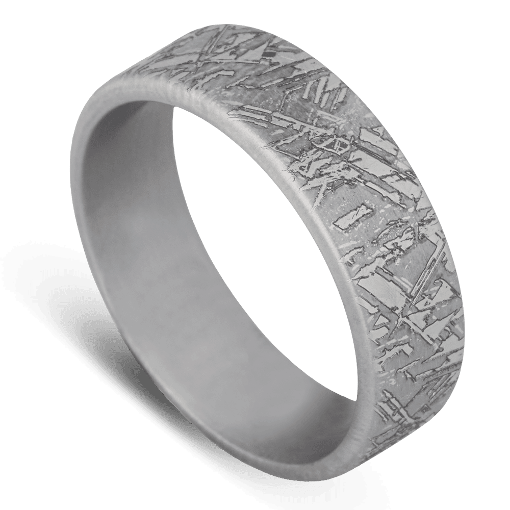 Men's Tantalum Wedding Ring with 7mm Meteorite Band | Bonzerbands