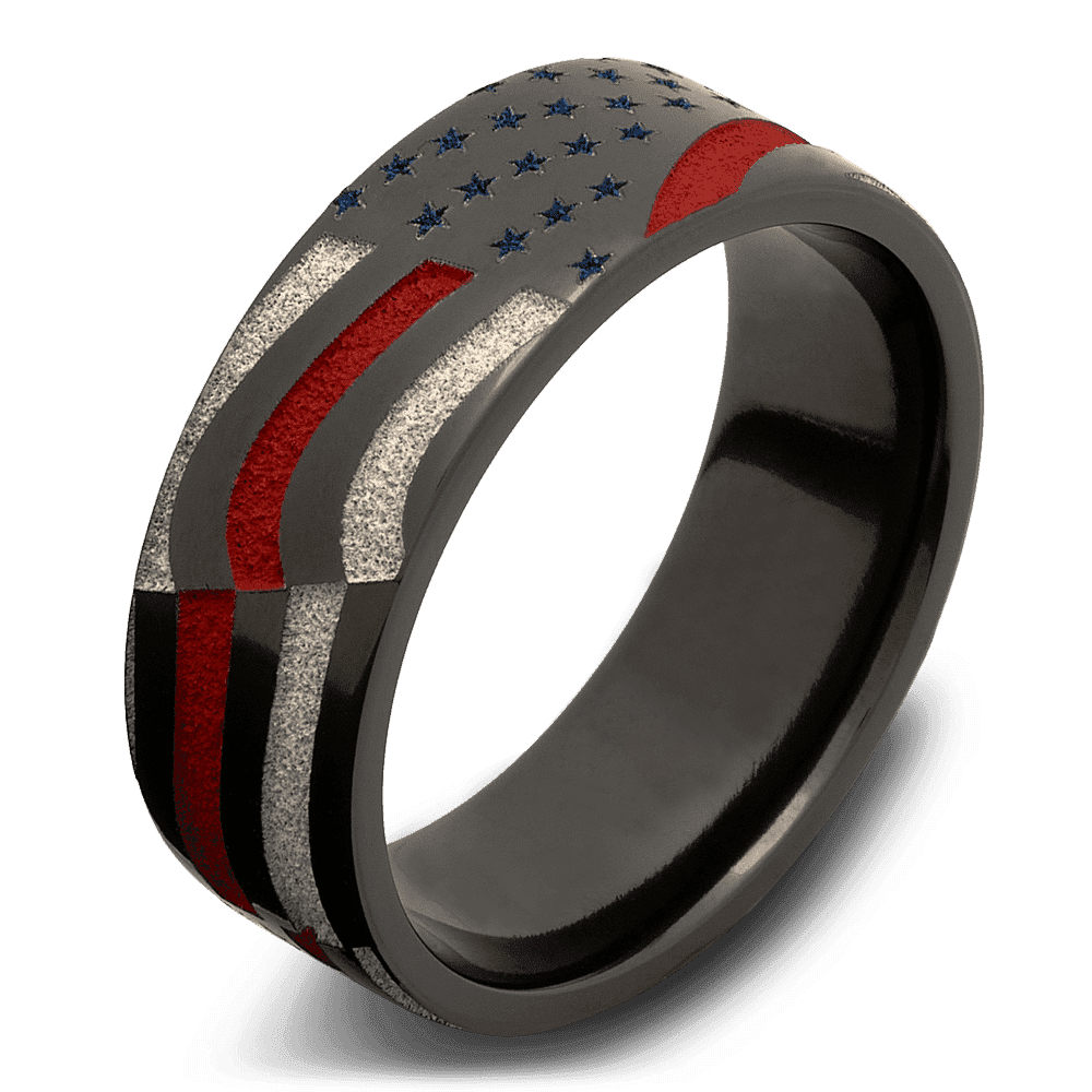 Men's Black Zirconium Wedding Ring with 8mm Cerakote Band | Bonzerbands