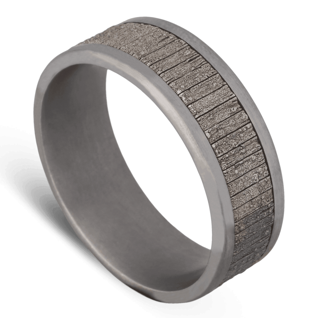 Men's Tantalum Wedding Ring with 8mm 14k White Gold Band | Bonzerbands