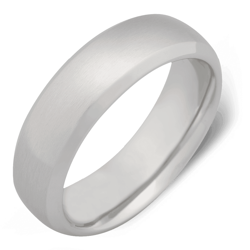 Men's Cobalt Chrome Wedding Ring with 7mm Silver Coating Band | Bonzerbands