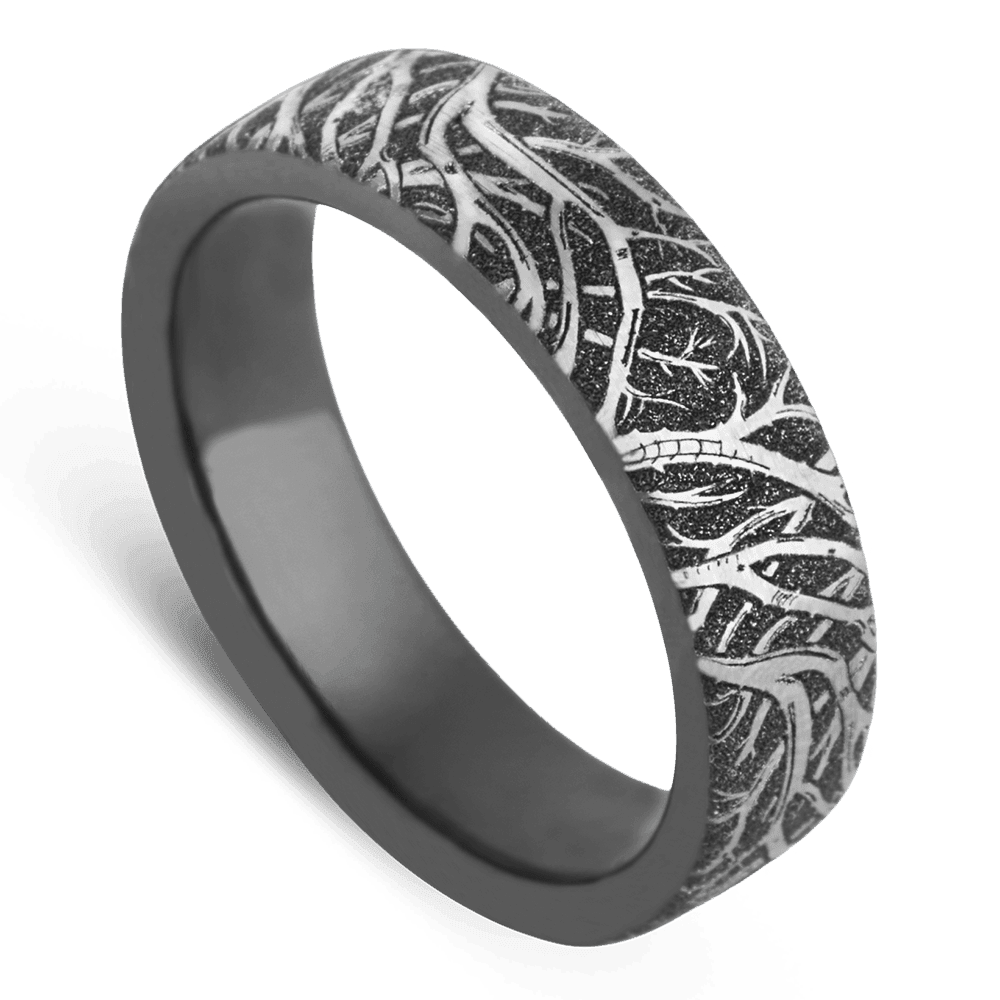 Men's Titanium Wedding Ring with 6.5mm Satin Band | Bonzerbands