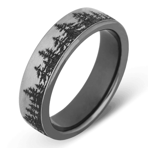 Men's Titanium Wedding Ring with 6.5mm Wanderlust Design Band | Bonzerbands