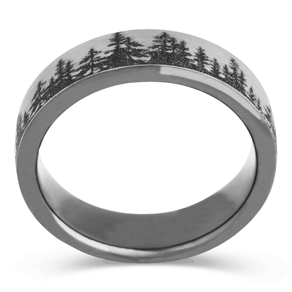 Men's Titanium Wedding Ring with 6.5mm Wanderlust Design Band | Bonzerbands