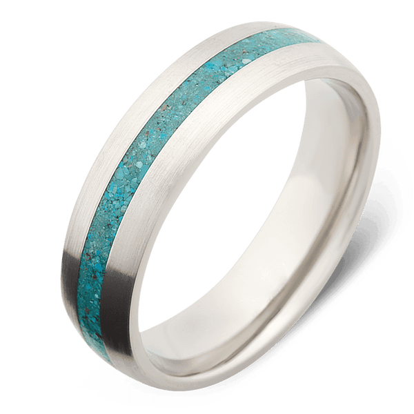 Men's Titanium Wedding Ring with 7mm Damascus Steel Band | Bonzerbands