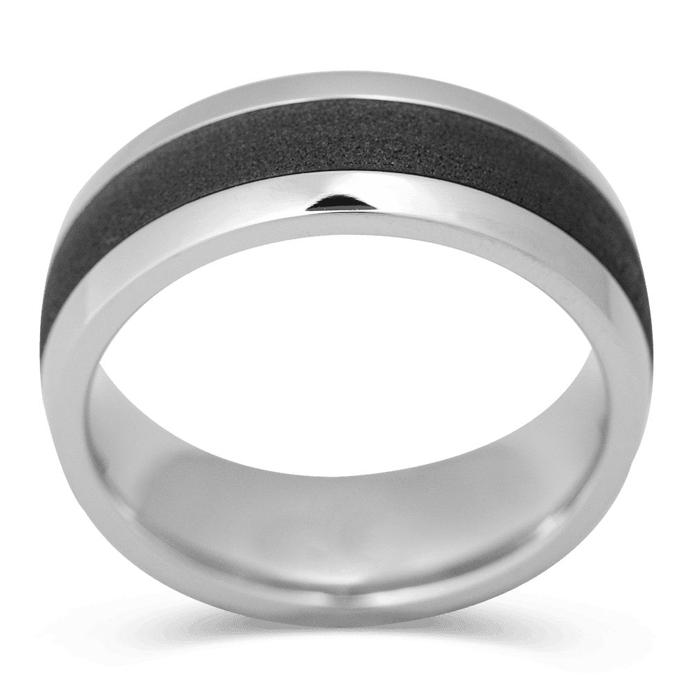 Men's Black Zirconium Wedding Ring with 8mm Cobalt Chrome Band | Bonzerbands