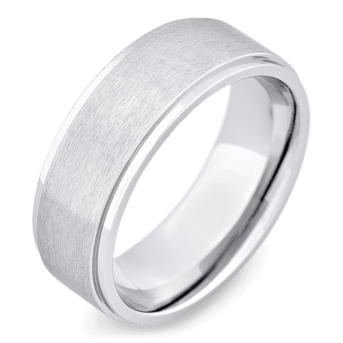 Men's Cobalt Chrome Wedding Ring with 8mm Stepped Design Band | Bonzerbands